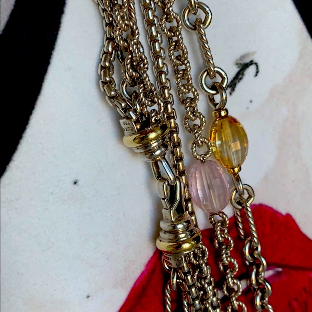 David Yurman Necklace Lemon Quartz & Pearl - Picture 13 of 16
